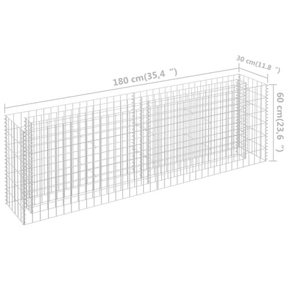 vidaXL Gabionen-Hochbeet Verzinkter Stahl 180×30×60 cm