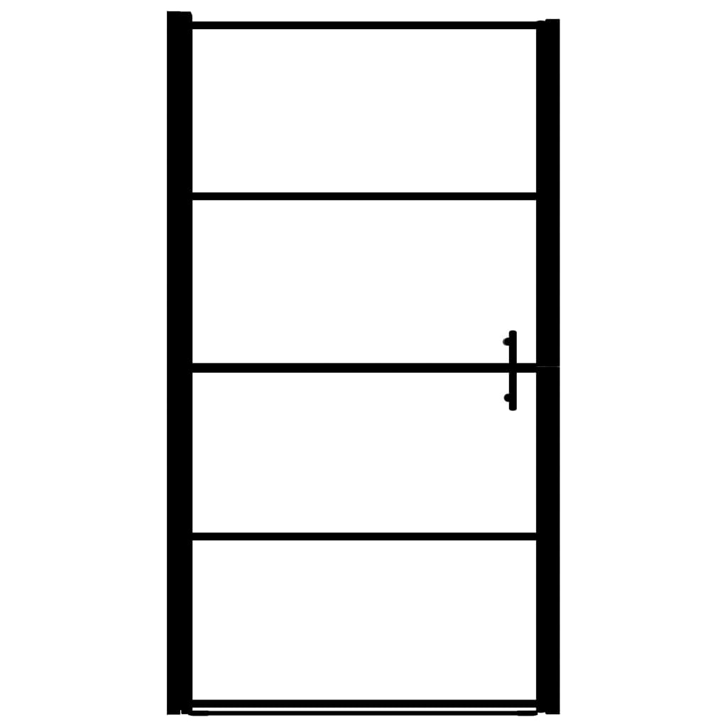 Duschtür Hartglas 81×195 cm Schwarz