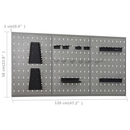 Werkzeugwand 3 Stk. 40×58 cm Stahl