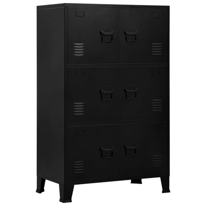 Lagerschrank Industrial Schwarz 75x40x120 cm Stahl