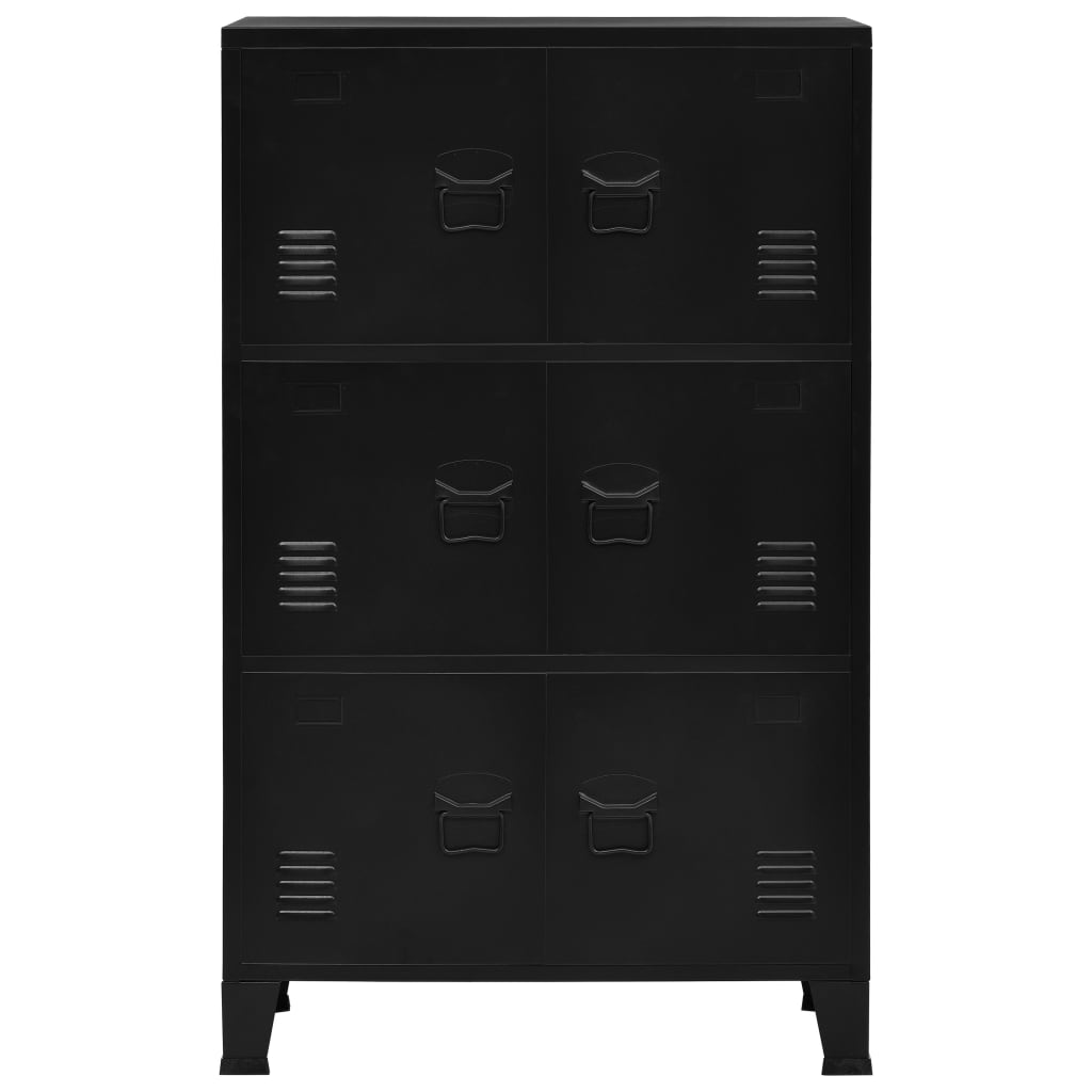 Lagerschrank Industrial Schwarz 75x40x120 cm Stahl