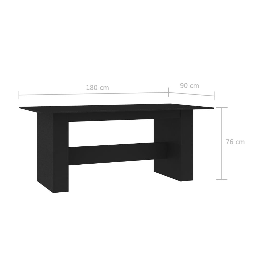 Esstisch Schwarz 180x90x76 cm Holzwerkstoff