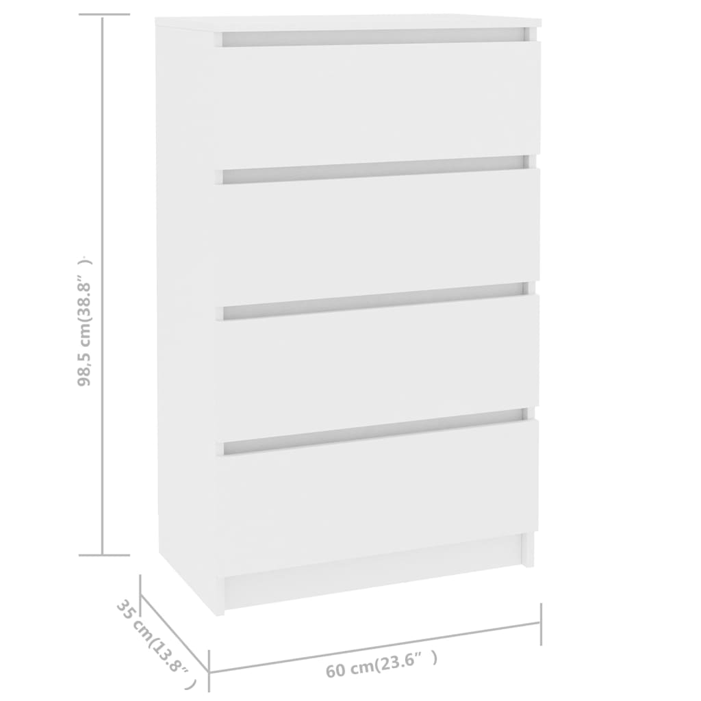 Sideboard Weiß 60x35x98,5 cm Holzwerkstoff