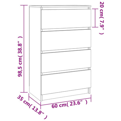 Sideboard Betongrau 60x35x98,5 cm Holzwerkstoff