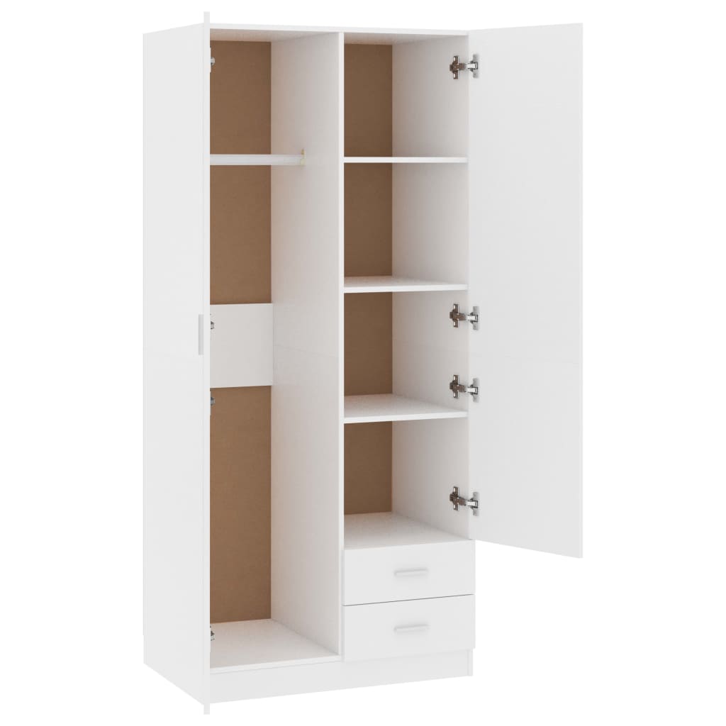 vidaXL Kleiderschrank Weiß 80x52x180 cm Holzwerkstoff