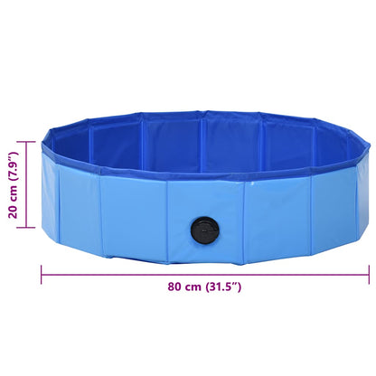 Hundepool Faltbar Blau 80 x 20 cm PVC
