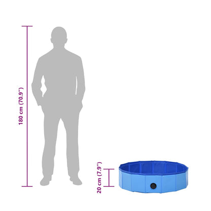 Hundepool Faltbar Blau 80 x 20 cm PVC