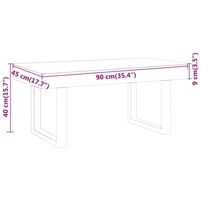 Couchtisch Dunkelbraun und Schwarz 90x45x40 cm MDF und Eisen