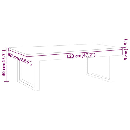 Couchtisch Hellbraun und Schwarz 120x60x40 cm MDF und Eisen