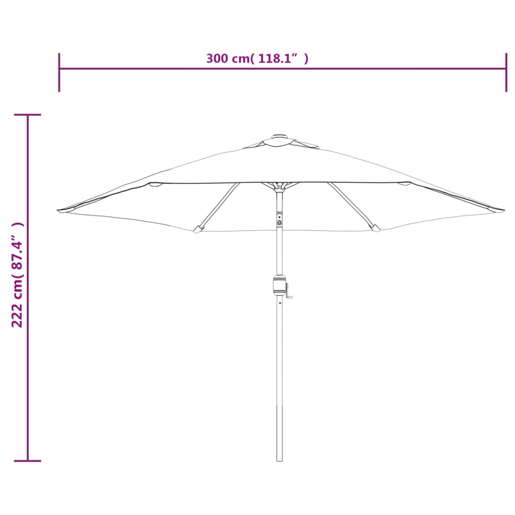 Sonnenschirm mit Metall-Mast 300 cm Schwarz