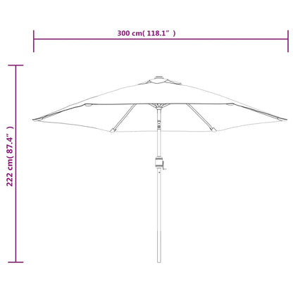 Sonnenschirm mit Metall-Mast 300 cm Schwarz