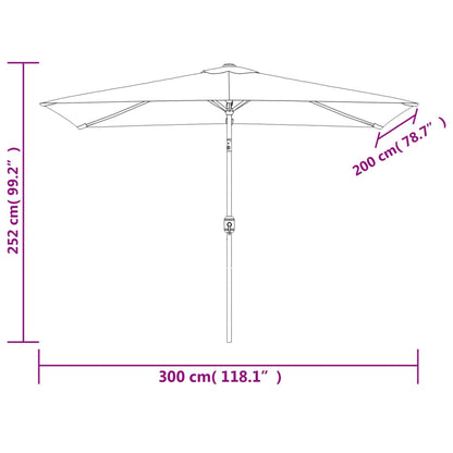 Sonnenschirm mit Metall-Mast 300 x 200 cm Schwarz