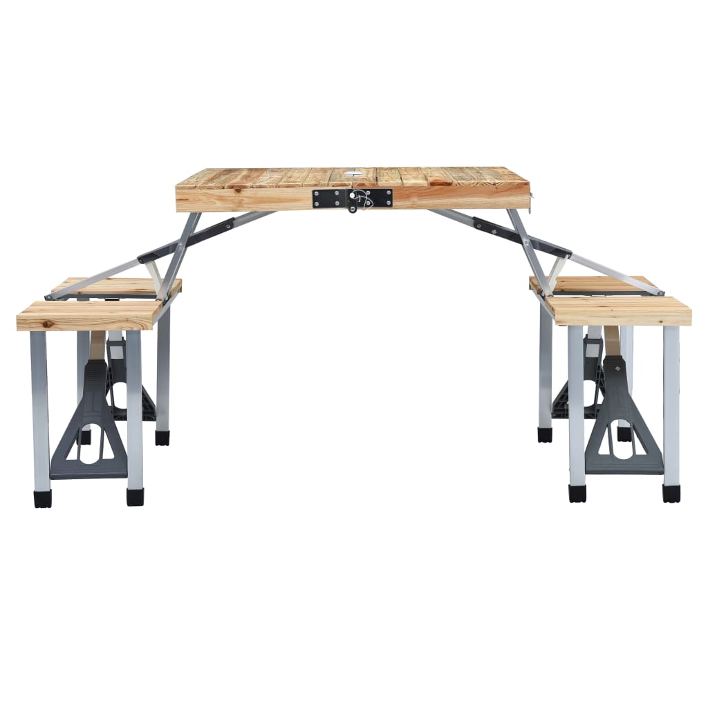 Klappbarer Campingtisch mit 4 Sitzen Stahl Aluminium