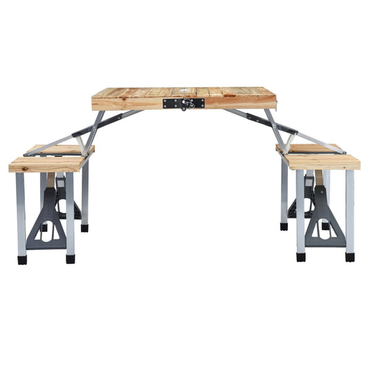 Klappbarer Campingtisch mit 4 Sitzen Stahl Aluminium
