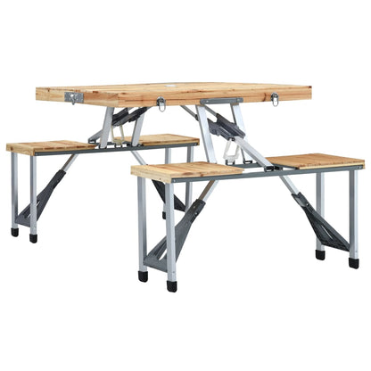 Klappbarer Campingtisch mit 4 Sitzen Stahl Aluminium