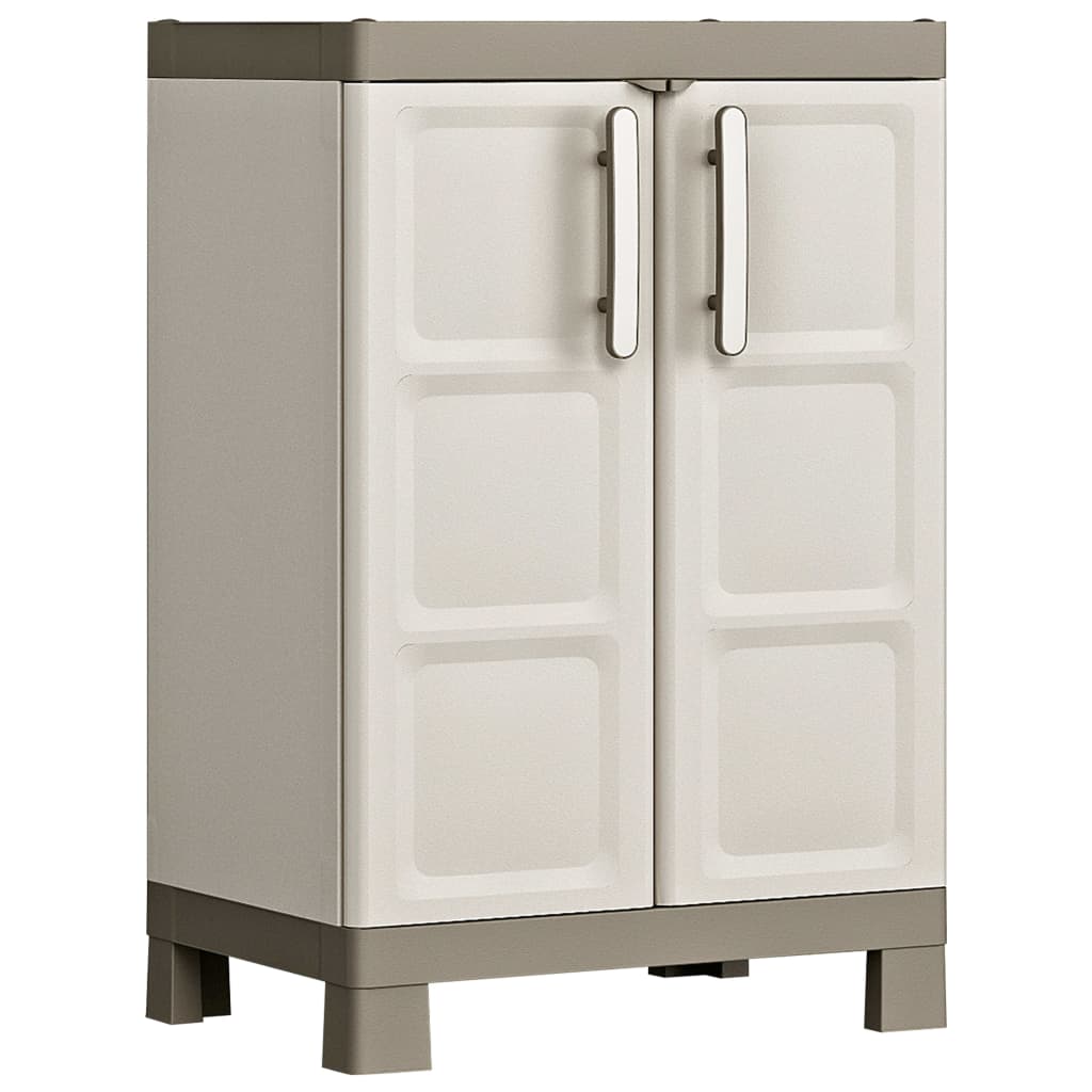 Keter Lagerschrank Niedrig Excellence Beige und Taupe 97 cm