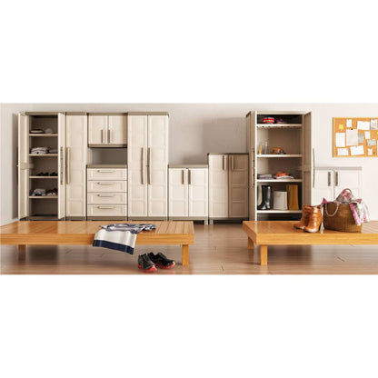 Keter Lagerschrank Niedrig Excellence Beige und Taupe 97 cm