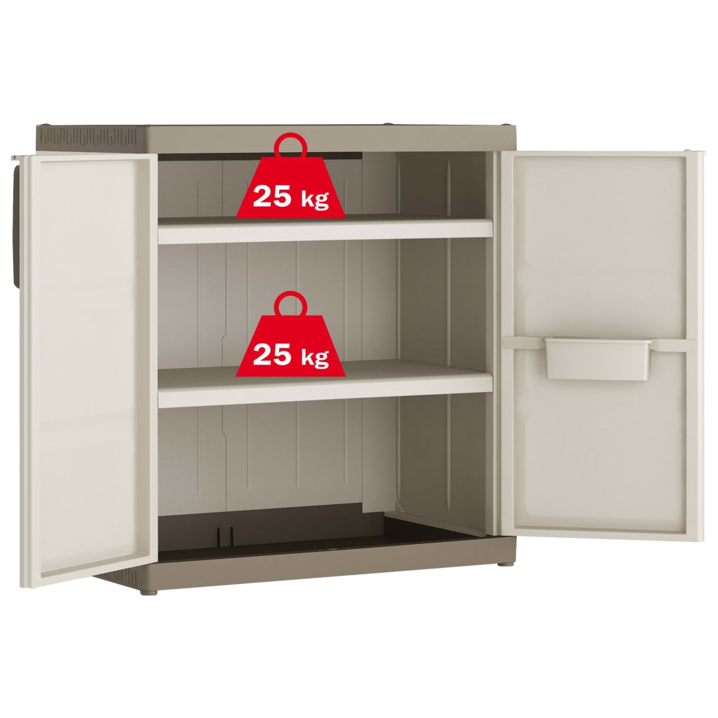 Keter Lagerschrank Excellence XL Niedrig Beige und Taupe 93 cm