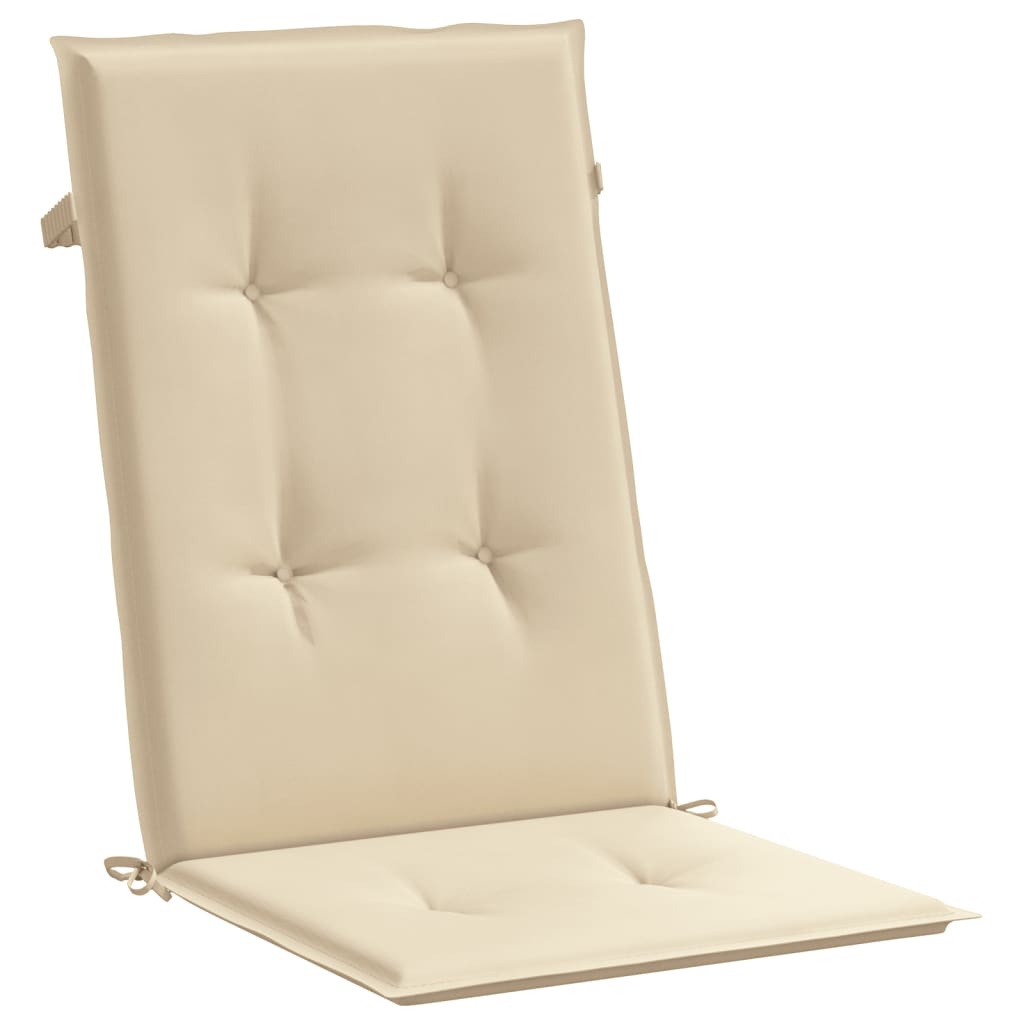 Cuscini per sedie da giardino con schienale alto, 2 pezzi, beige, 120x50x3cm, tessuto