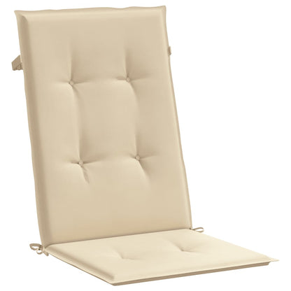 Cuscini per sedie da giardino con schienale alto, 2 pezzi, beige, 120x50x3cm, tessuto