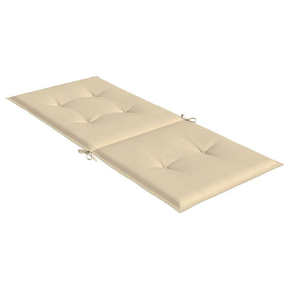 Cuscini per sedie da giardino con schienale alto, 2 pezzi, beige, 120x50x3cm, tessuto