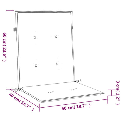 Gartenstuhlauflagen für Niedriglehner 2 Stk. Grün 100x50x3 cm