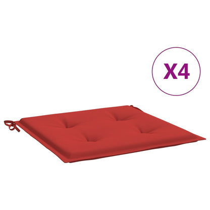 vidaXL Gartenstuhl-Kissen 4 Stk. Rot 40x40x3 cm Oxford-Gewebe