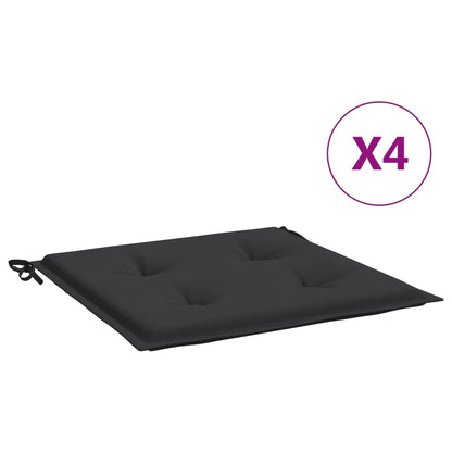 vidaXL Gartenstuhl-Kissen 4 Stk. Schwarz 40x40x3 cm Oxford-Gewebe