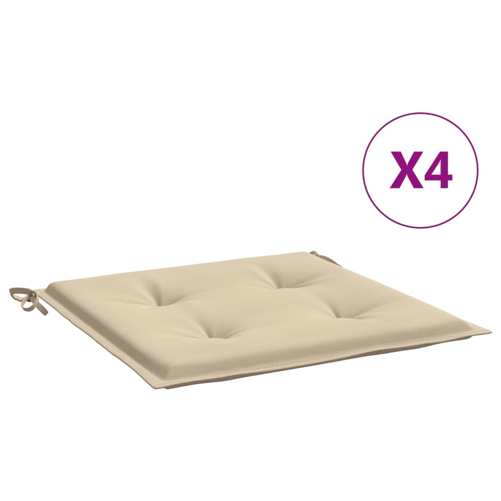 Gartenstuhl-Kissen 4 Stk. Beige 40x40x3 cm Oxford-Gewebe