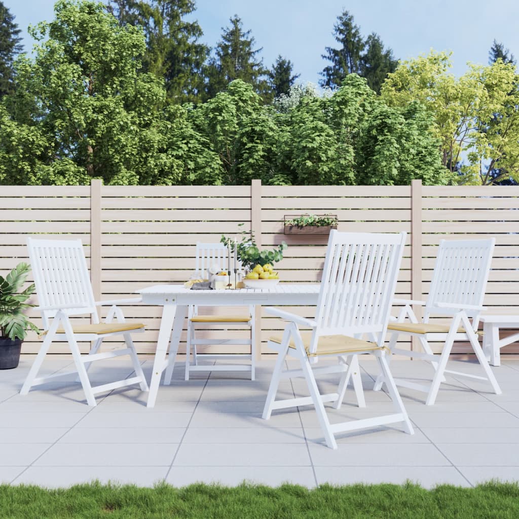 Gartenstuhl-Kissen 4 Stk. Beige 40x40x3 cm Oxford-Gewebe