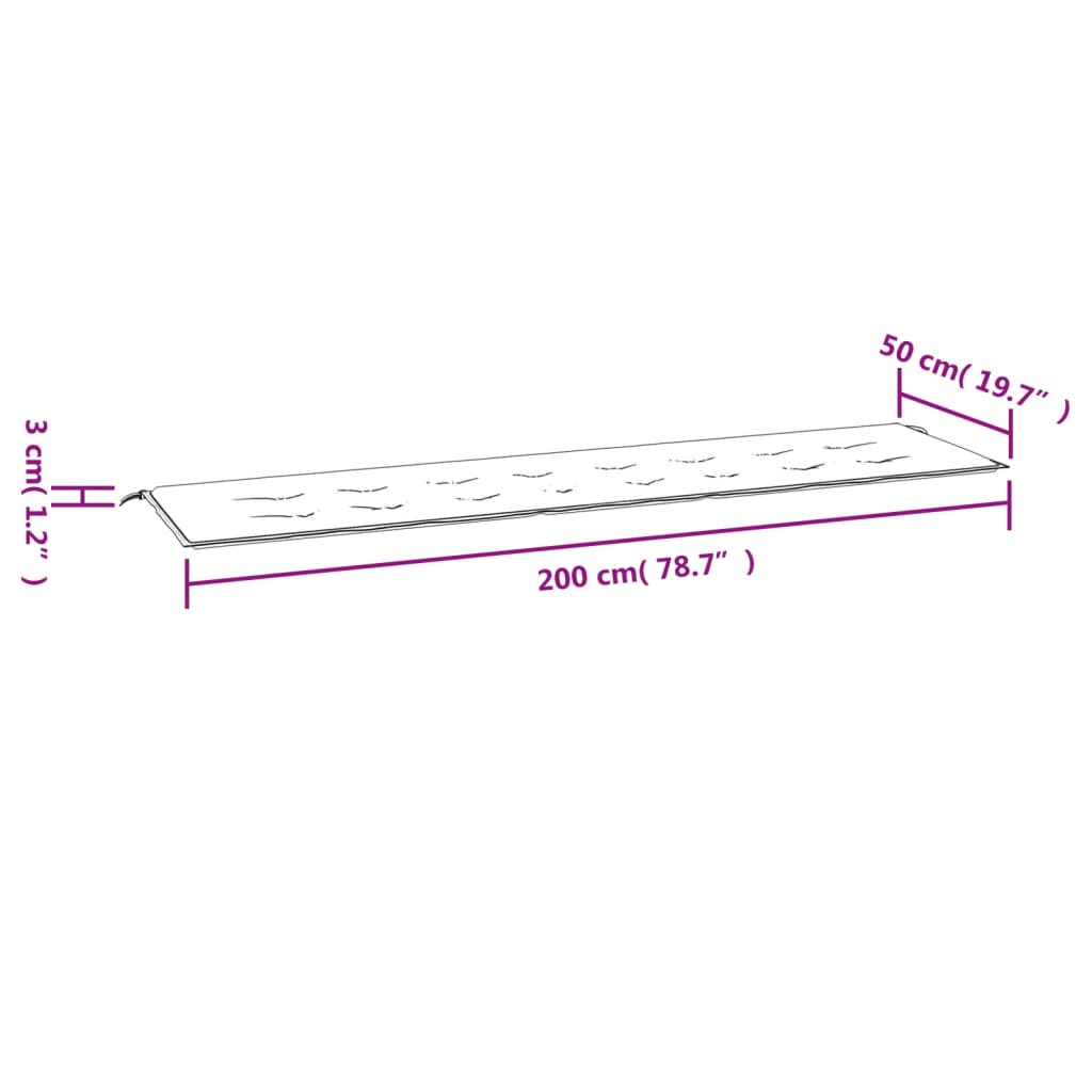 Gartenbank-Auflage Rot 200x50x3 cm Oxford-Gewebe