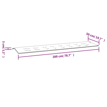 Gartenbank-Auflage Taupe 200x50x3 cm Oxford-Gewebe