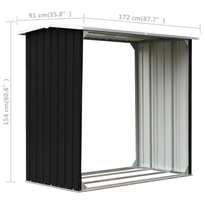 Brennholzlager Verzinkter Stahl 172x91x154 cm Anthrazit