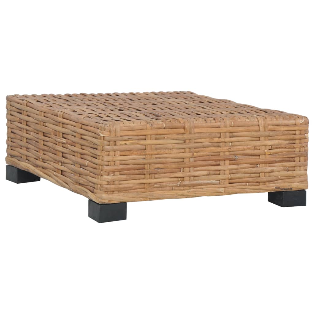 Fußhocker mit Auflage Natur Rattan