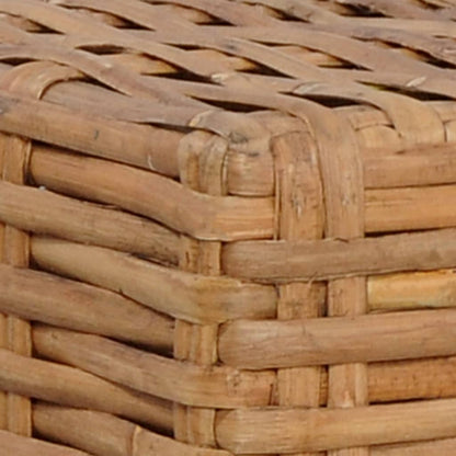 Fußhocker mit Auflage Natur Rattan