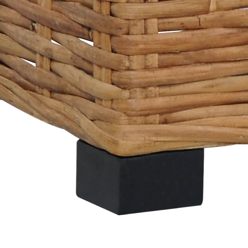 Fußhocker mit Auflage Natur Rattan