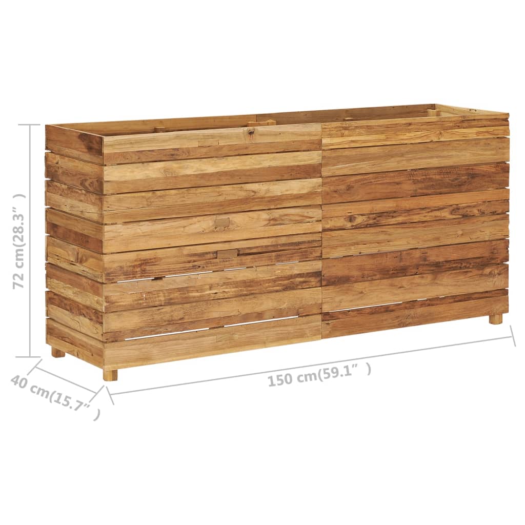 Hochbeet 150x40x72 cm Massivholz Teak und Stahl