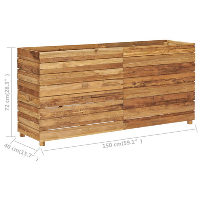 Hochbeet 150x40x72 cm Massivholz Teak und Stahl