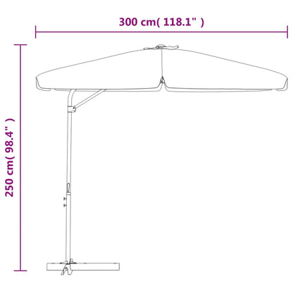 Sonnenschirm mit Stahlmast 300 cm Bordeauxrot