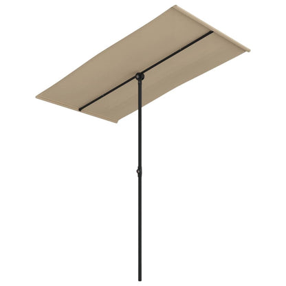 Sonnenschirm mit Aluminium-Mast 180x110 cm Taupe