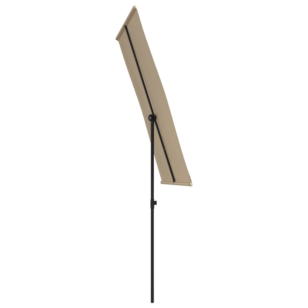 Sonnenschirm mit Aluminium-Mast 180x110 cm Taupe