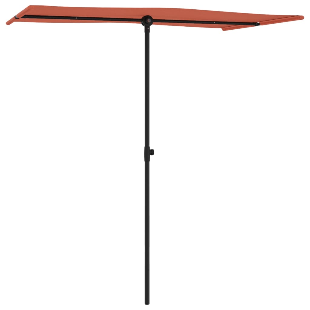 Sonnenschirm mit Aluminium-Mast 180 x 110 cm Terracotta-Rot