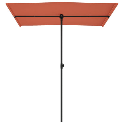 Sonnenschirm mit Aluminium-Mast 180 x 110 cm Terracotta-Rot