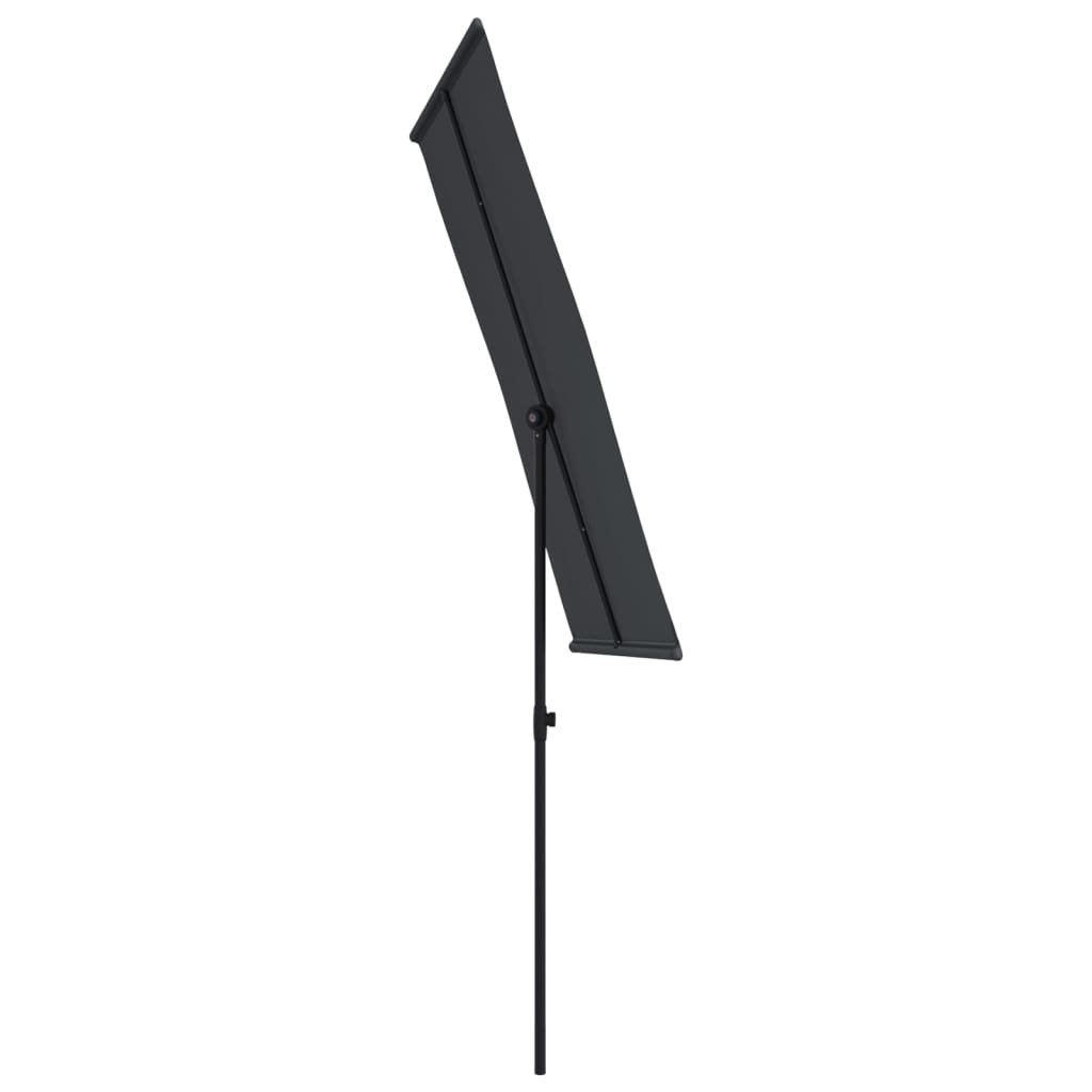 Sonnenschirm mit Aluminium-Mast 180 x 110 cm Schwarz