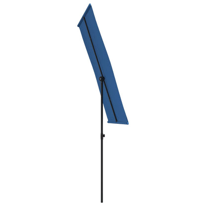 Sonnenschirm mit Aluminium-Mast 180 x 110 cm Azurblau