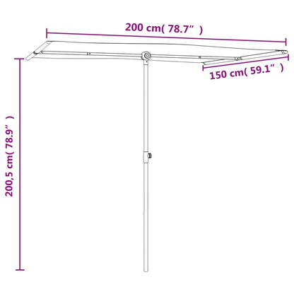 Sonnenschirm mit Aluminium-Mast 2x1,5 m Anthrazit