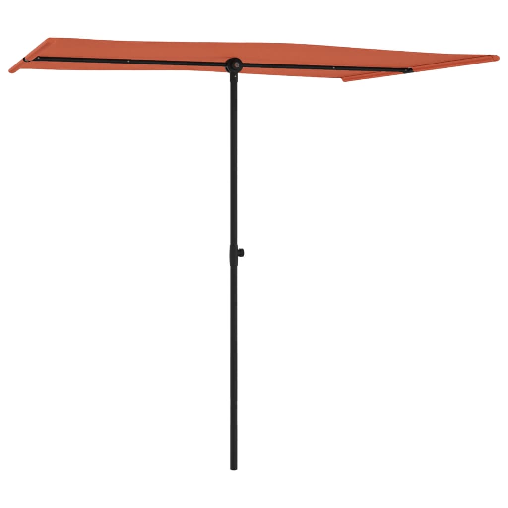 Sonnenschirm mit Aluminium-Mast 2x1,5 m Terracotta-Rot