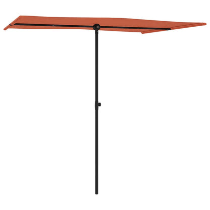 Sonnenschirm mit Aluminium-Mast 2x1,5 m Terracotta-Rot