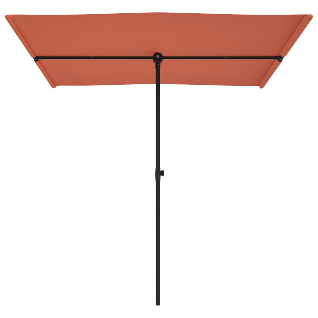 Sonnenschirm mit Aluminium-Mast 2x1,5 m Terracotta-Rot