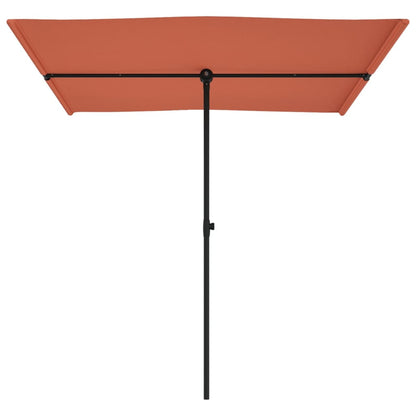 Sonnenschirm mit Aluminium-Mast 2x1,5 m Terracotta-Rot